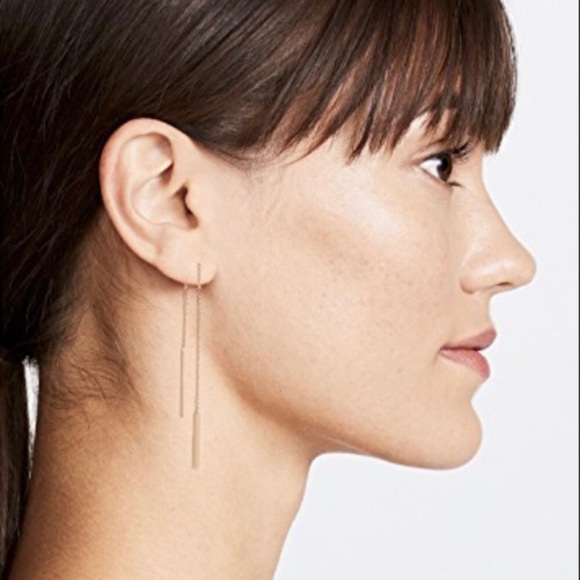 Gold Threader Earrings Bar Threader Earrings Modern Earrings